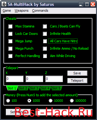 Чит SA-MULTIHACK V1.2 для GTA