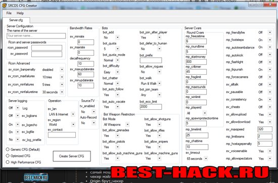 Настройка SERVER.CFG в COUNTER-STRIKE SOURCE